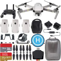 DJI Mavic Pro Platinum Fly More Combo Ultimate Travel Bundle with 3 Batteries, Aluminum Case, SanDisk 64GB Memory + Flymore Starter Kit