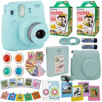 Fujifilm Instax Mini 9 Instant Camera + Fuji INSTAX Film (40 Sheets) Includes Camera Case + Frames + Photo Album + 4 Color Filters and More (Blue)
