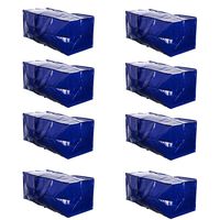 VENO Heavy Duty Extra Large Moving Bag Storage Tote Backpack Carrying Handles & Zipper Alternative to Moving Box, Compatible with IKEA Frakta Hand Carts Boxes Bin, Made of Recycled Material (8 Packs)