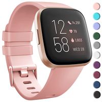 Tobfit Sport Bands Compatible with Versa/Versa Lite/SE, Soft TPU Wristbands Accessories for Women Men, Peach, Small