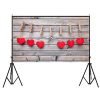 FUT Newest Wood Wall & Heart Vinyl Cloth Backdrop, Best Wedding, Valentine's Day, Birthday, Party Backgrounds for Wall Decor Studio Photography Television Backdrops 3x5ft