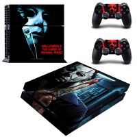 Decal Moments Regular PS4 Console Set Vinyl Skin Decal Stickers Protective for PS4 Playstaion 2 Controllers Halloween Horror