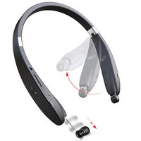 Bluetooth Headphones Wireless Neckband Headset - Sweatproof Foldable Earphones with Mic, Retractable Earbud and 16 Hours Play Time for iPhone Android Cellphone Tablets TV