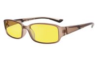 Eyekepper 94% Blue Light Blocking Readers, Yellow Tinted Lens Computer Glasses (Brown/Brown Arm +2.00)