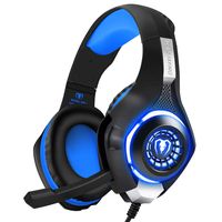 BlueFire Professional 3.5mm PS4 Gaming Headset Headphone with Mic and LED Lights for Playstation 4, Xbox one,Laptop, Computer (Blue)