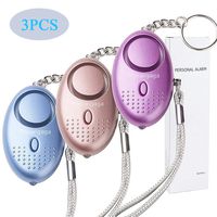 Personal Alarm, 3 Pack Safety Alarms Keychain with LED Flashlight, Emergency Self-Defense Security Alarm Police Approved Rape Attack Mini 140DB Panic Loud Siren for Women Kids Girls Elderly