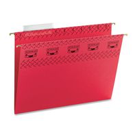 Smead TUFF Hanging File Folder with Easy Slide Tab, 1/3-Cut Sliding Tab, Letter Size, Red, 18 per Box (64043)