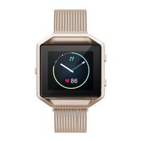 Yutior Metal Bands Compatible with Fitbit Blaze Smart Watch, Stainless Steel Magnetic Replacement Band with Frame Small & Large for Women Men, Champagne Gold, Black, Silver, Colorful, Rose Gold