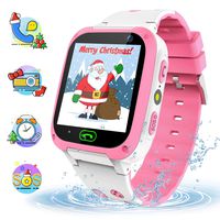 YENISEY Kids Smart Watch for Girls Boys, Touch Screen Smartwatch Phone with SOS LBS Tracker Camera Voice Chat Alarm Match Game Toys Gifts (Pink)