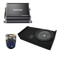 Compatible with 2009-2015 Ford F-150 Super Crew Truck Kicker CompR CWR12 Single 12" Sub Box Enclosure & CXA600.1 (Renewed)