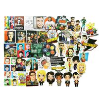 The Big Bang Theory Waterproof Stickers/Decals (50 pcs) of American TV Series for Laptop Skateboard Snowboard Water Bottle Phone Car Bicycle Luggage Guitar Computer PS4 (Big Bang)