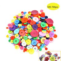 500-700 PCS Assorted Mixed Color Resin Buttons 2 and 4 Holes Round Craft for Sewing DIY Crafts Children's Manual Button Painting,DIY Handmade Ornament