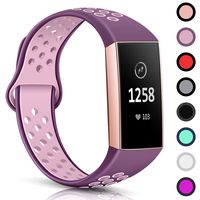 TreasureMax with Fitbit Charge 3 Bands for Women Men,Adjustable Soft Silicone Sports Replacement Fitbit Charge 3 SE Bands,Small/Large