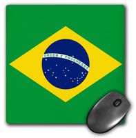 3dRose 8 x 8 x 0 25 Inches Flag of Brazil Bandeira do Brazil Brazilian Green Yellow Rhombus with Dark Blue Circle 27 Stars Mouse Pad (mp_157837_1)