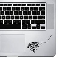 StickAny Palm Series Bass Hook Line Sticker for MacBook Pro, Chromebook, and Laptops (Black)