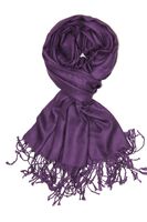 Achillea Large Soft Silky Pashmina Shawl Wrap Scarf in Solid Colors (Plum Purple)