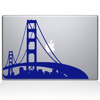The Decal Guru San Francisco City Skyline Decal Vinyl Sticker, 11" MacBook Air, Dark Blue (2303-MAC-11A-DB)