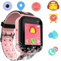 Kids Smart Watch Waterproof Phone - smartwatches Phone Digital Wrist Watch SOS Alarm Clock Camera LBS Tracker Flashlight Phone Watch for Children Age 3-12 Boys Girls Birthday Gift with iOS/Android