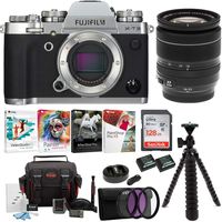 Fujifilm X-T3 Mirrorless Digital Camera w/XF18-55 Lens (Silver) Accessory Bundle + Sandisk 128GB Ultra UHS-I + 2 NP-W126 & Dual Charger + 58mm 3-Piece Filter Kit + Deluxe Photo Software