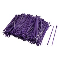 Uxcell Nylon Adjustable Self-locking Cable Ties, 2.5 x 100 mm, Purple, 300 Piece