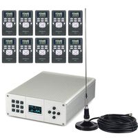 Retekess 25W FM Transmitter Long Range Broadcast Learning Center with 10 Pack FM Receivers for Church Translation System School