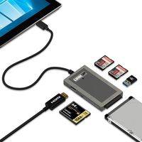 LINKUP Microsoft Surface GO Compatible Docking Station Hard Drive SDXC USB C Dock | 7-in-1 Expansion Hub | HDMI 4K 2X SD/MicroSD USB-A 3.0 SATA SSD Compact Flash | Compatible with Original Power Plug