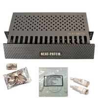 Neat Patch Cable Manager (2 Units) w/ 48 CAT6 Patch Cables (2FT White)