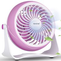BONTIME Mini Desk Fan - Desktop Personal Fan, USB Powered Fan with Adjustable Tilt, Brushless Motor Perfect for Any Desktop Area, 4 Inches (Light Pink)