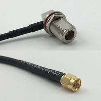 12 inch 30cm RG316 N Female Bulkhead Angle to SMA MALE Pigtail Jumper RF coaxial cable 50 ohm High Quality Quick USA Shipping