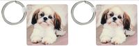 3dRose Shih Tzu puppy - Key Chains, 2.25 x 4.5 inches, set of 2 (kc_4807_1)