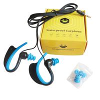 IPX8 Waterproof Wired Headphones Comfort Fit Compatibilty - Outdoorsports Earphones Stereo 3.5mm Jack for Running Gym Jogging Earsets for iPhone Android Phone(Blue)