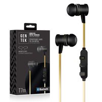 Gentek T7m Slim Wireless Headphones Bluetooth 4.1 Lightweight Stereo Earbuds with Magnetic Connection with Metallic Housing Built-in Mic (Black)