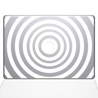 The Decal Guru 2048-MAC-15P-W Music Waves Decal Vinyl Sticker, White, 15\" MacBook Pro (2015 & Older)