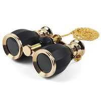 Kingscope 4X30 Vintage Opera Glasses Binoculars for Theater Musical Concert (Black, with Chain)