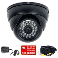 VideoSecu 700TVL Day Night IR Outdoor Security Camera Built-in 1/3" Effio CCD Vandalproof CCTV Camera for DVR Home Surveillance System with Camera Power Supply and Extension Cable 1OE
