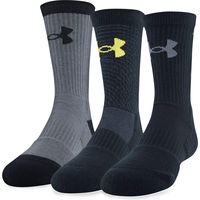 Under Armour Kids' SC30 Phenom Crew Socks 3 Pack (Black, 13.5K - 4Y)