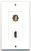 RiteAV - 1 USB A/A and 1 HDMI Port Wall Plate White