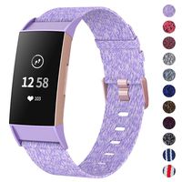 NANW Woven Bands Compatible with Fitbit Charge 3 Bands/Charge 3 SE, Soft Breathable Fabric Replacement Wristbands Strap Sports Accessories for Women Men, Large Small