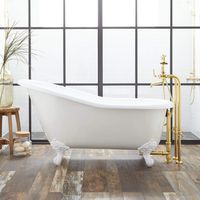 Signature Hardware 144838 Erica 57" Cast Iron Clawfoot Tub with Imperial Feet and Rolled Rim