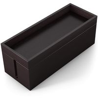 Black Bamboo Cable Management Box Large - Cable Box Organizer for Wires - Cord Box Power Strip Cover (6.3 x 6.3 x 16.5 in)