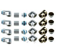 BXQINLENX 24 PCS Silver Chrome G1/4" Plug Fittings for Computer Water Cooling System (Silver)