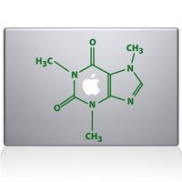 The Decal Guru The Molecular Structure of Coffee MacBook Decal Vinyl Sticker - 13" MacBook Pro (2015 & Older) - Green (1195-MAC-13P-LG)
