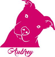 Tshirt Rocket Pitbull Head Tilt Personalized Decal - Cute Pitbull Pit Bull Dog Vinyl Car Decal, Laptop Decal, Car Window Sticker ... (7", Hot Pink)