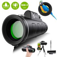 Monocular Telescope - 12X50 High Definition FMC BAK4 HD Monocular 【Day & Low Night Vision】 with Smartphone Holder & Tripod IPX7 Waterproof & Eco-Friendly Materials for Bird Watching, Camping