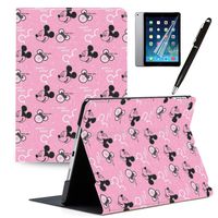 LJX iPad 9.7 inch Case 2018 iPad 6th Gen 2017 iPad 5th Generation Case, Mickey and Minnie Cute Cover PU Leather Stand Protection Smart Auto Sleep/Wake Shell for iPad Air 2 iPad Air #D