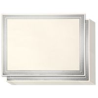 Award Certificates - 50 Blank Plain Paper Sheets - With Silver Foiled Metallic Border Computer Paper - Laser & Inkjet Printer Compatible - Ivory - Silver Foiled
