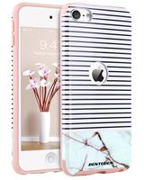 iPod Touch 6 Case, iPod Touch 5 Case,BENTOBEN Slim Shockproof 2 in 1 Dual-Layer Hybrid Soft TPU Bumper Hard PC Back Cover Shockproof Protective Case for iPod Touch 5th/6th Generation,Marble Stripes