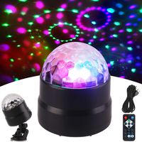 RHM Portable Disco Ball Party Light,Sound Activated DJ Lights with Remote Control,7 Colors LED Stage Light Wireless Phone Connection for Karaoke Xmas Birthday Party Bedroom Bar Pub Club Wedding
