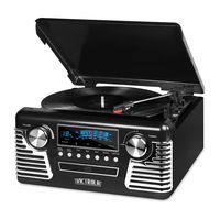 Victrola 50's Retro 3-Speed Bluetooth Turntable with Stereo, CD Player and Speakers, Black