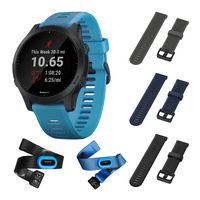 Garmin Forerunner 945 Bundle, Premium GPS Running/Triathlon Smartwatch with Music Included Wearable4U 3 Straps Bundle (Slate/Navy Blue/Black)